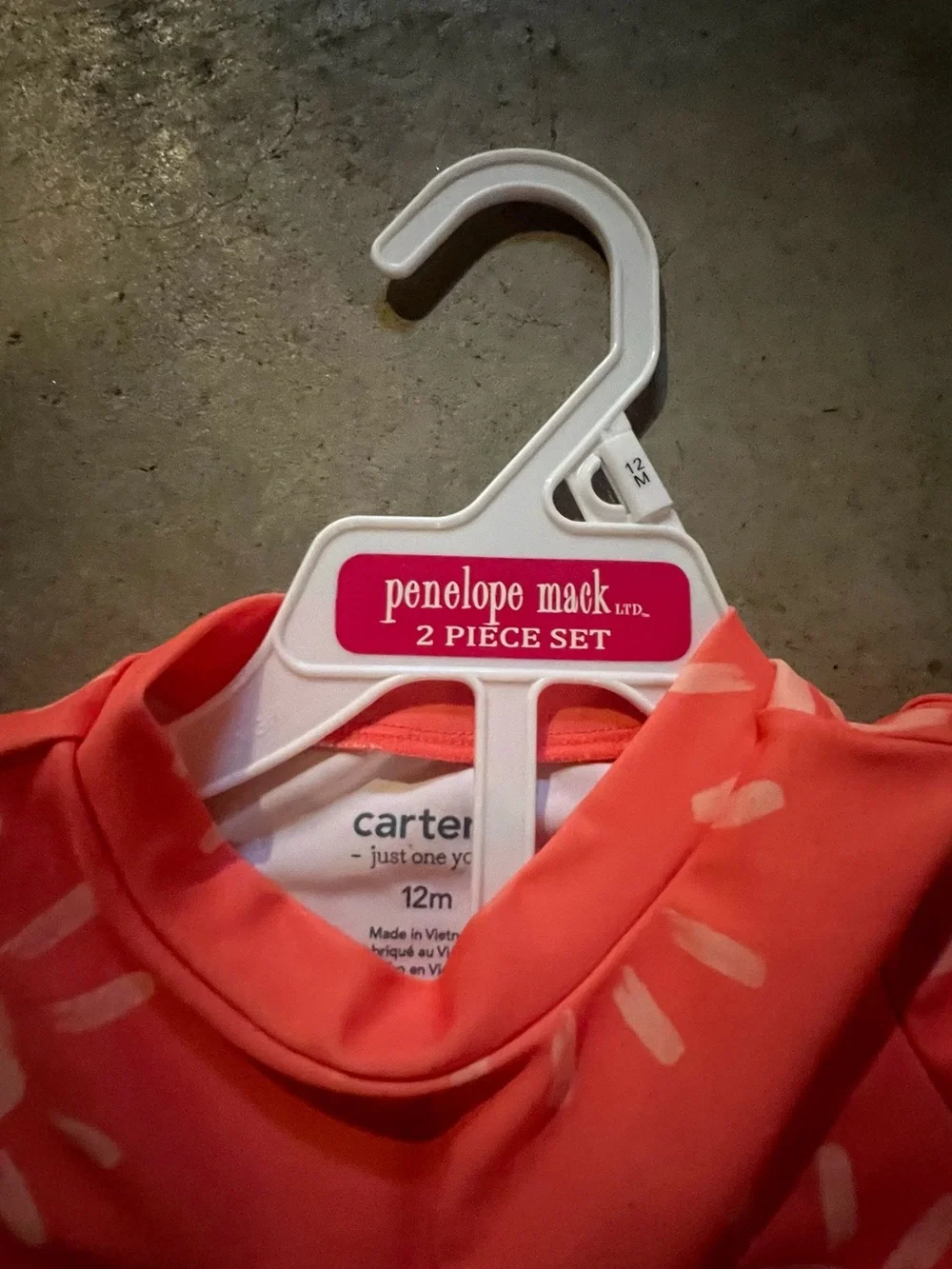 Carter's Coral Sun Print Girls' Rashguard Swim Set